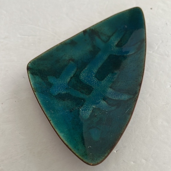 Vintage MCM Enamel Cooper Dish Signed - Picture 3 of 7